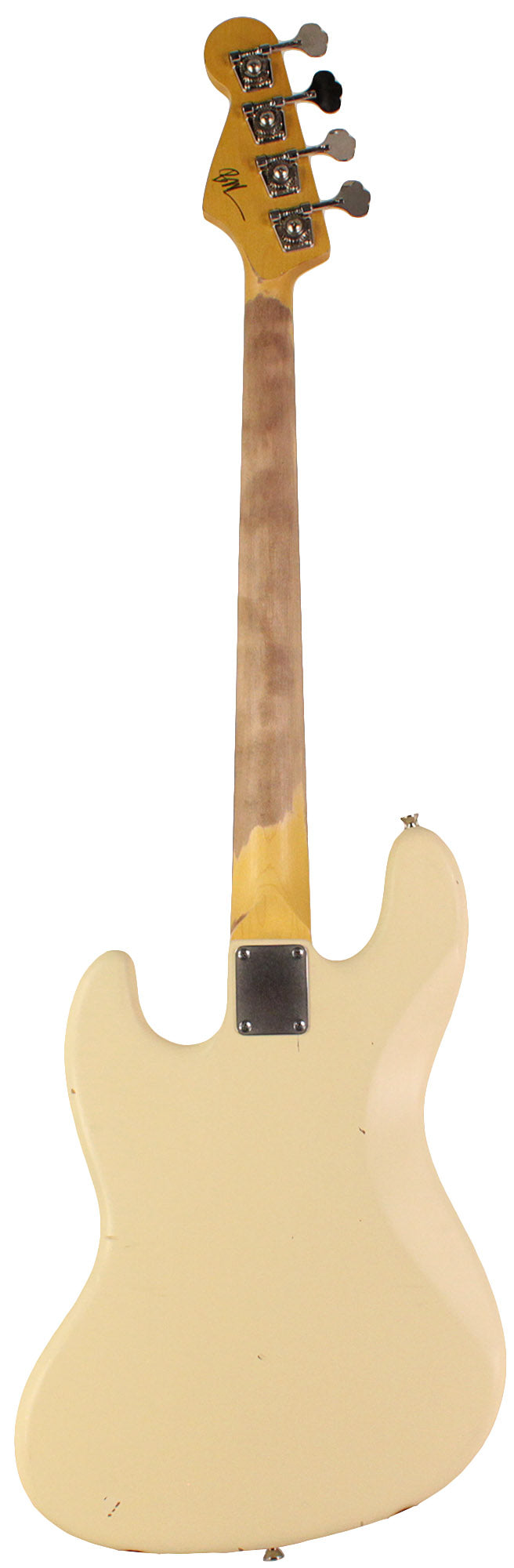 Nash JB-63 Bass Guitar, Olympic White, Light Aging