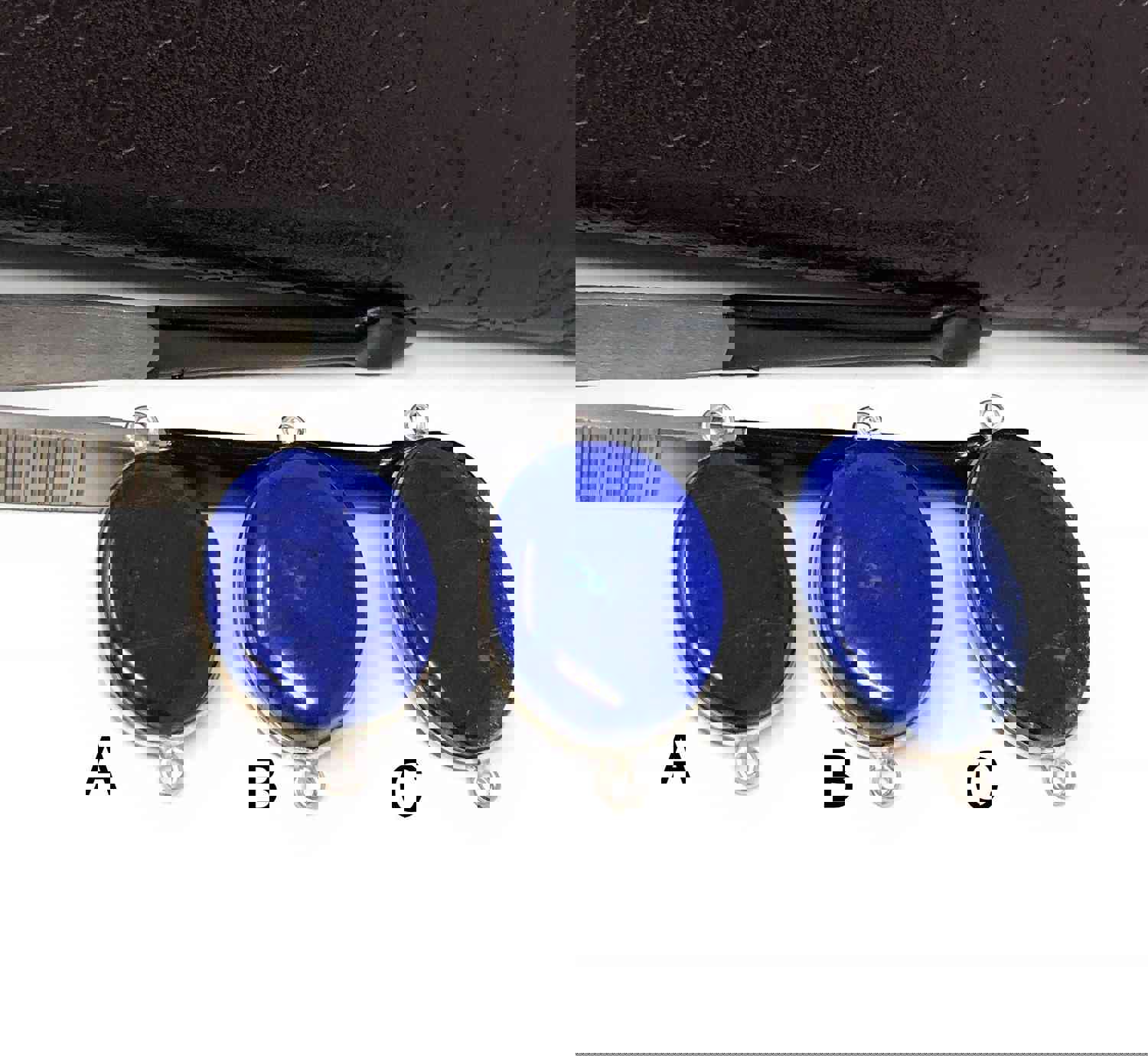 Sterling Silver Lapis Lazuli Gemstone Connector for DIY Jewelry Making