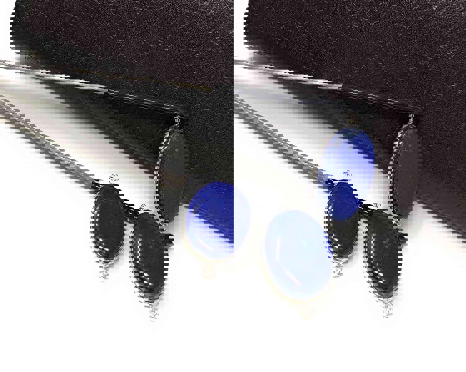 Sterling Silver Lapis Lazuli Gemstone Connector for DIY Jewelry Making