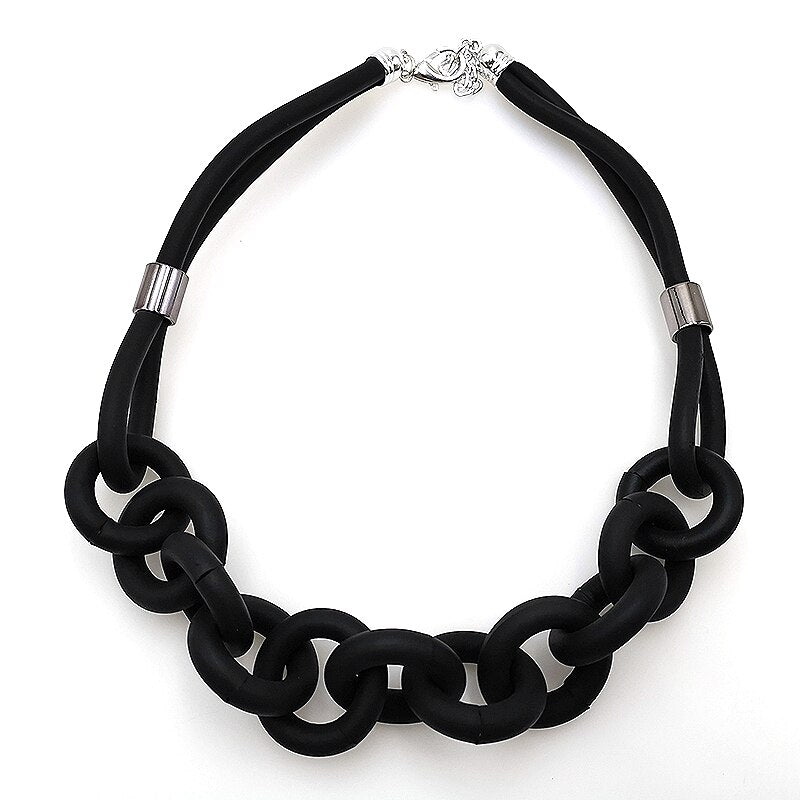 YD&YDBZ Punk Pendant Necklace for Women - Rubber Choker with Geometric Design