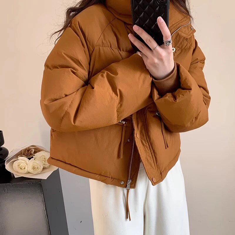 Nukty Women's Winter Parka - Elegant Korean Style Warm Cotton Padded Coat