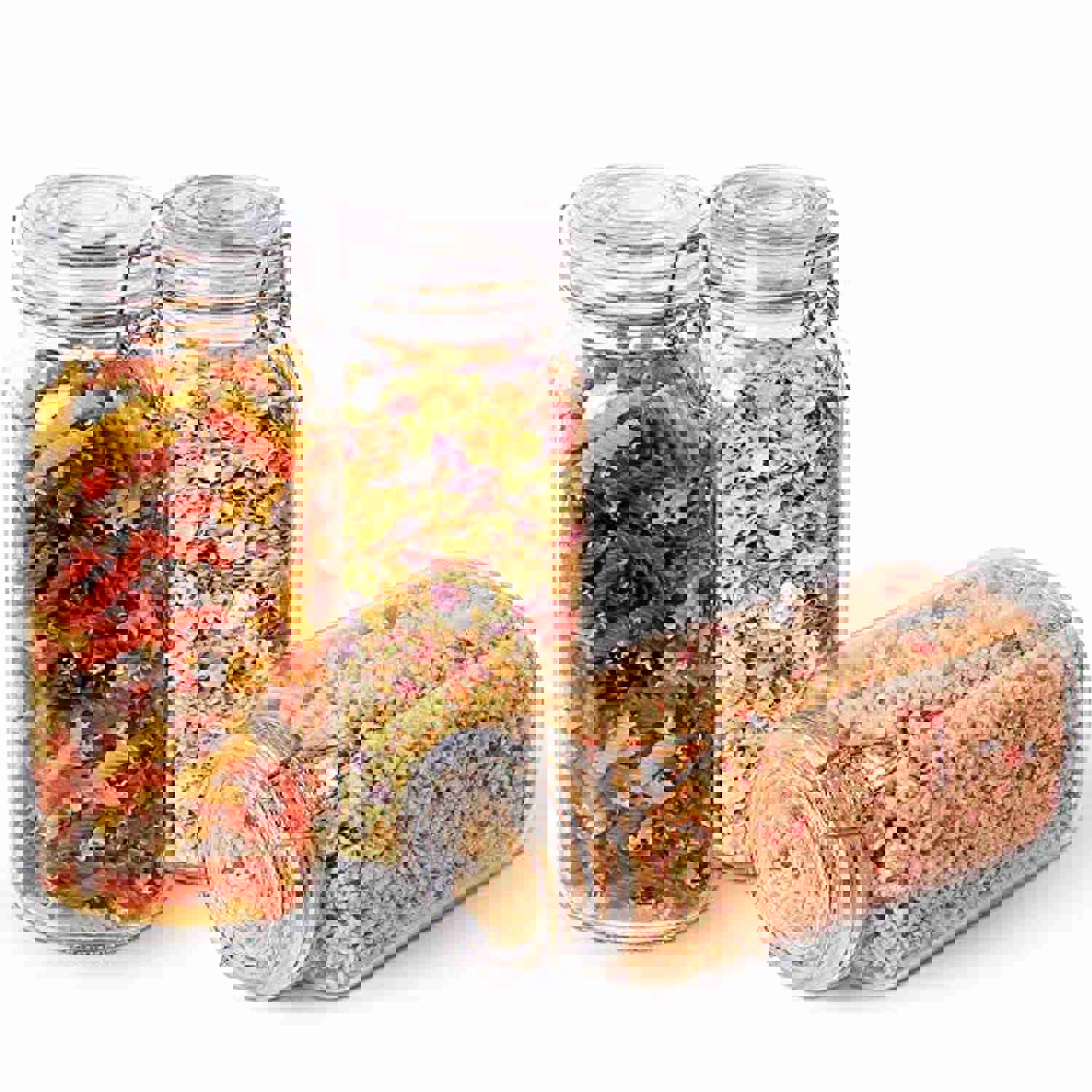 King Supply Glass Food Storage Jar Containers Set of 3 - Airtight 78oz Mason Jars with Seal Wire Fastening Clip