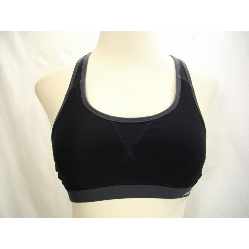 Avia Wire Free Sports Bra - Large, Black & Gray
