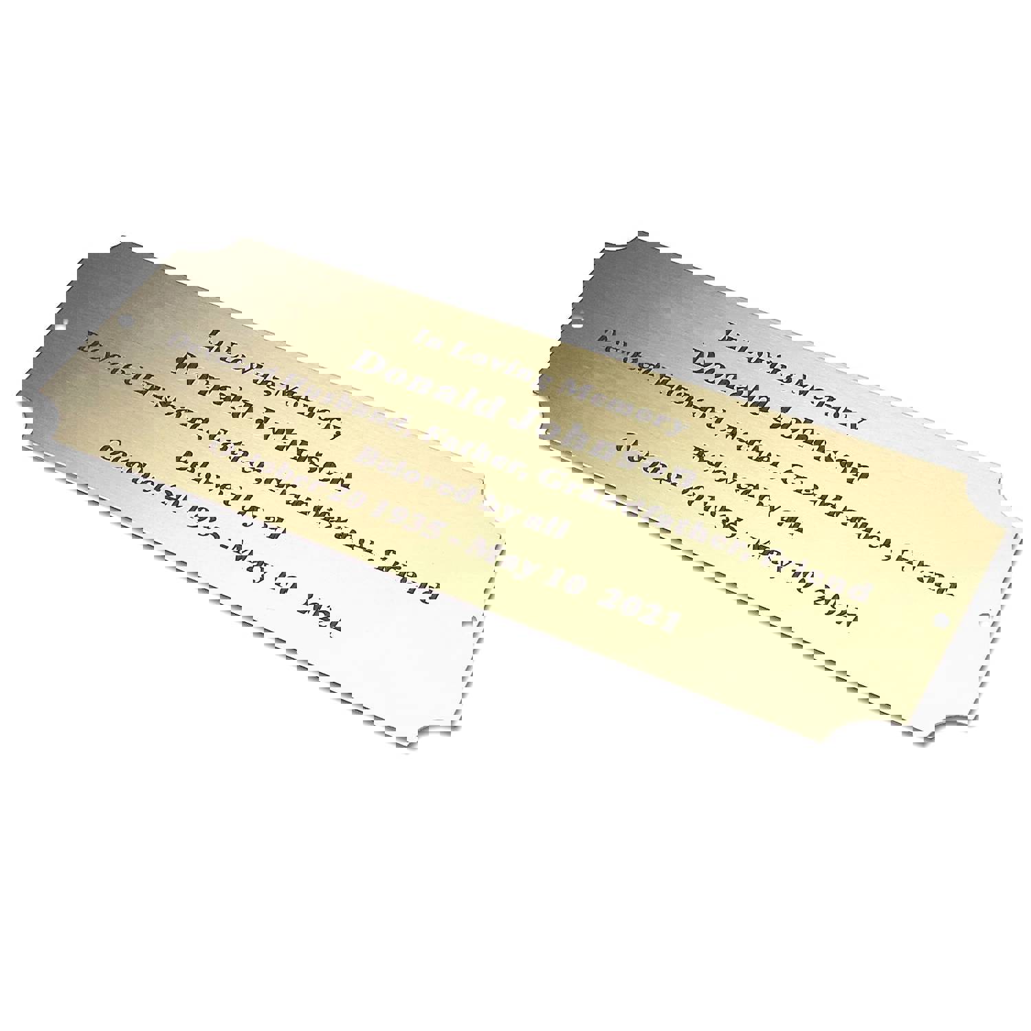 Personalized Brushed Gold Solid Brass Plate Picture Frame Name Label Art Tag - Custom Engraved with Adhesive or Screws