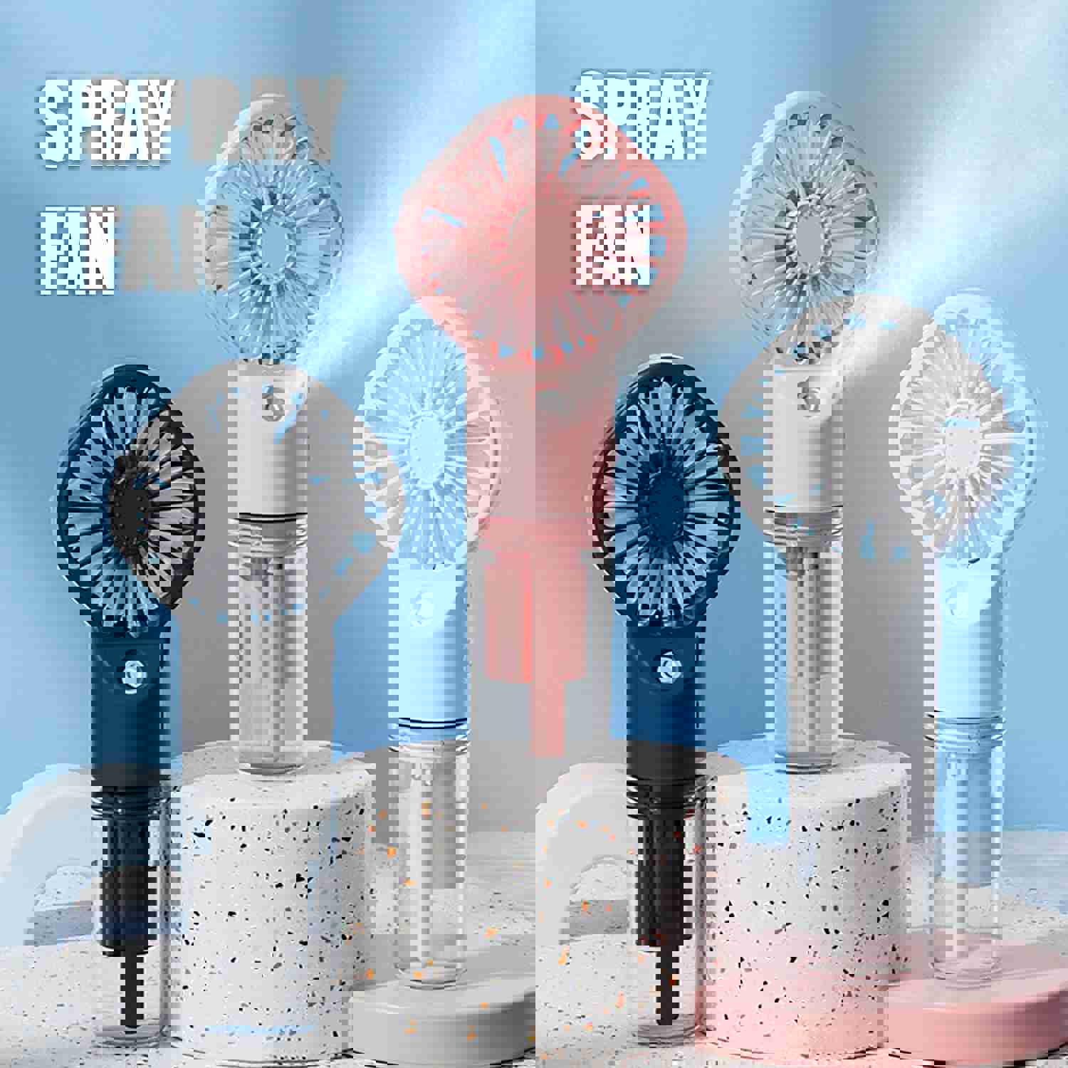 New Portable Handheld Fan USB Rechargeable Turbo Water-Cooled Spray Mini Fan