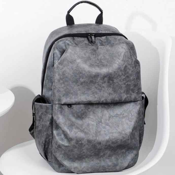 Leather Cool Backpack CBROS24 For Men - Large Capacity Laptop Travel Bag with USB Charging