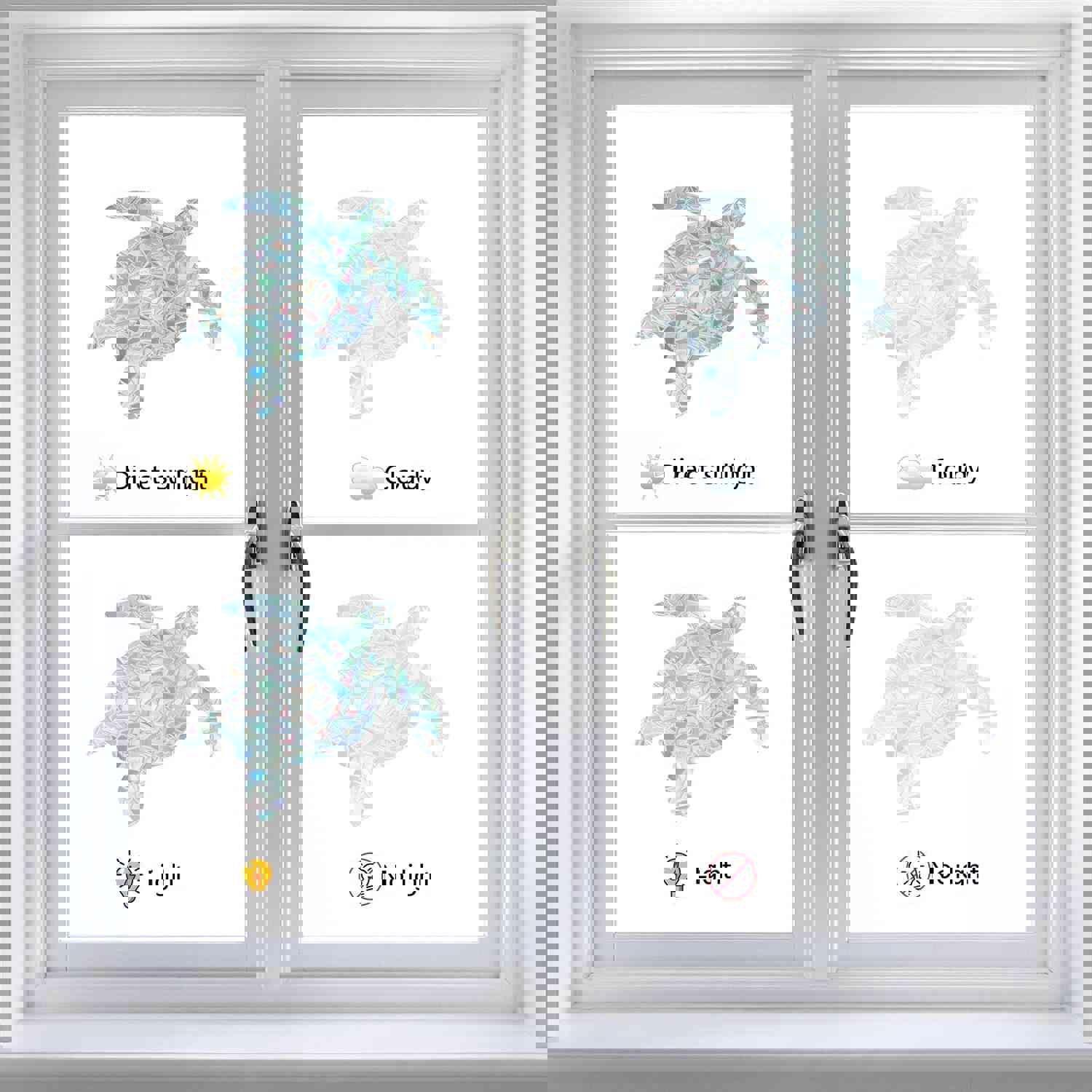 Craspire 16 Sheets 4 Styles Waterproof PVC Colored Laser Stained Window Film Adhesive Static Stickers