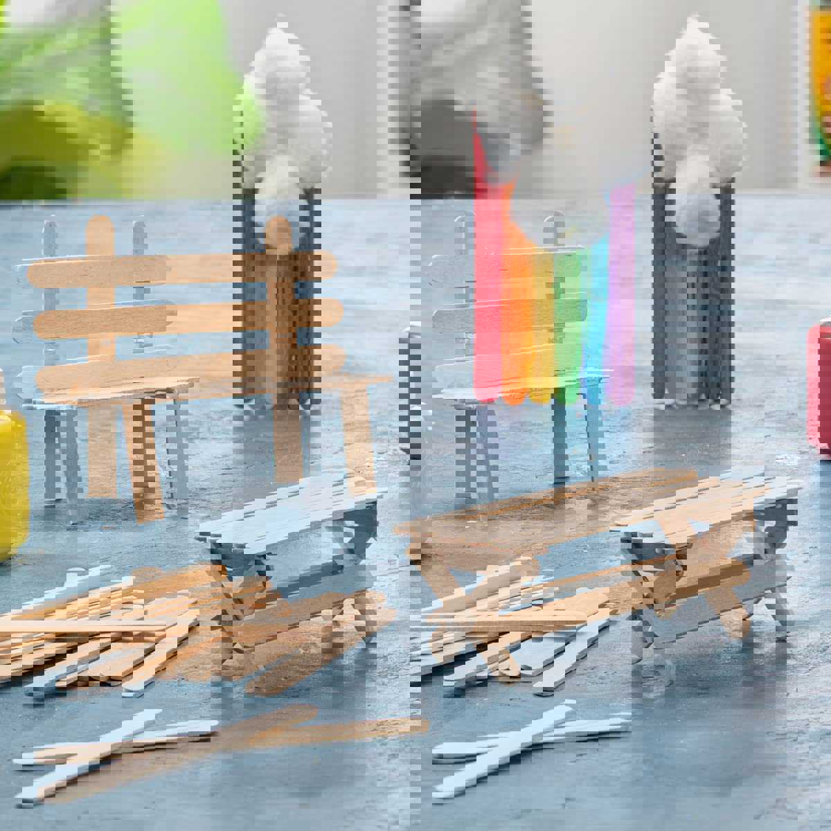 4.5 Inch Wooden Multi-Purpose Popsicle Sticks for Crafts, Ice Cream & More