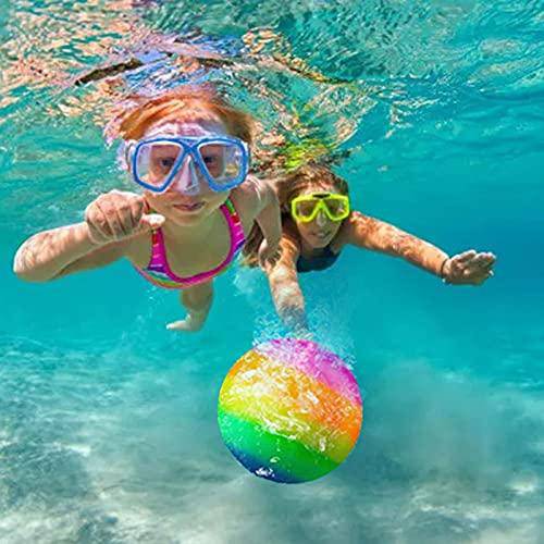 TropBox 8.7 Inflatable Rainbow Beach Ball for Kids - Summer Pool & Outdoor Fun