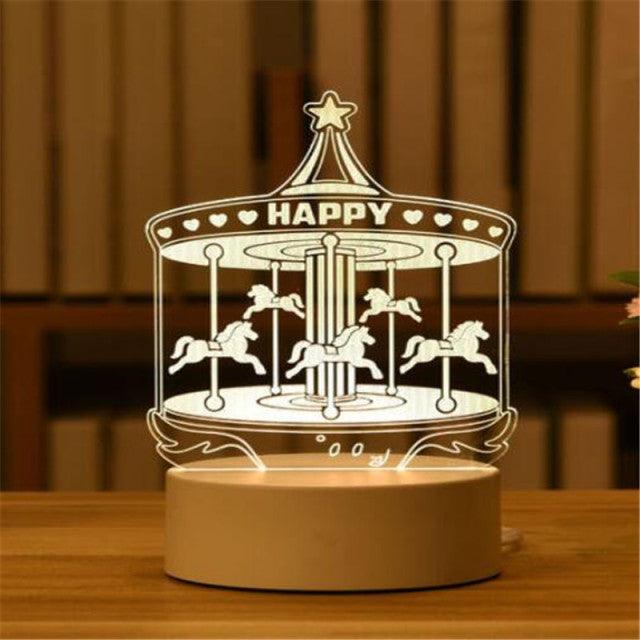 3D Love Lamp Acrylic Bear Rose LED Night Light for Valentine's Day, Christmas, and Party Decorations