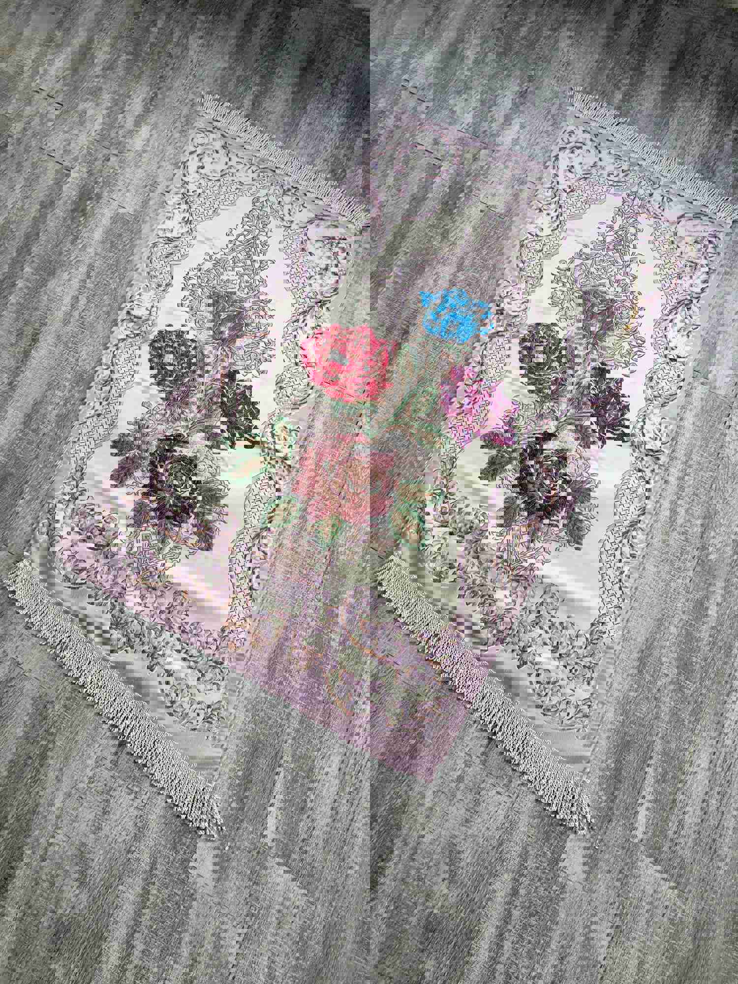 Bukhara Flowers Prayer Mat - Premium Islamic Prayer Rug with Tasbih, Wedding Gift, Sajjada, Janamaz