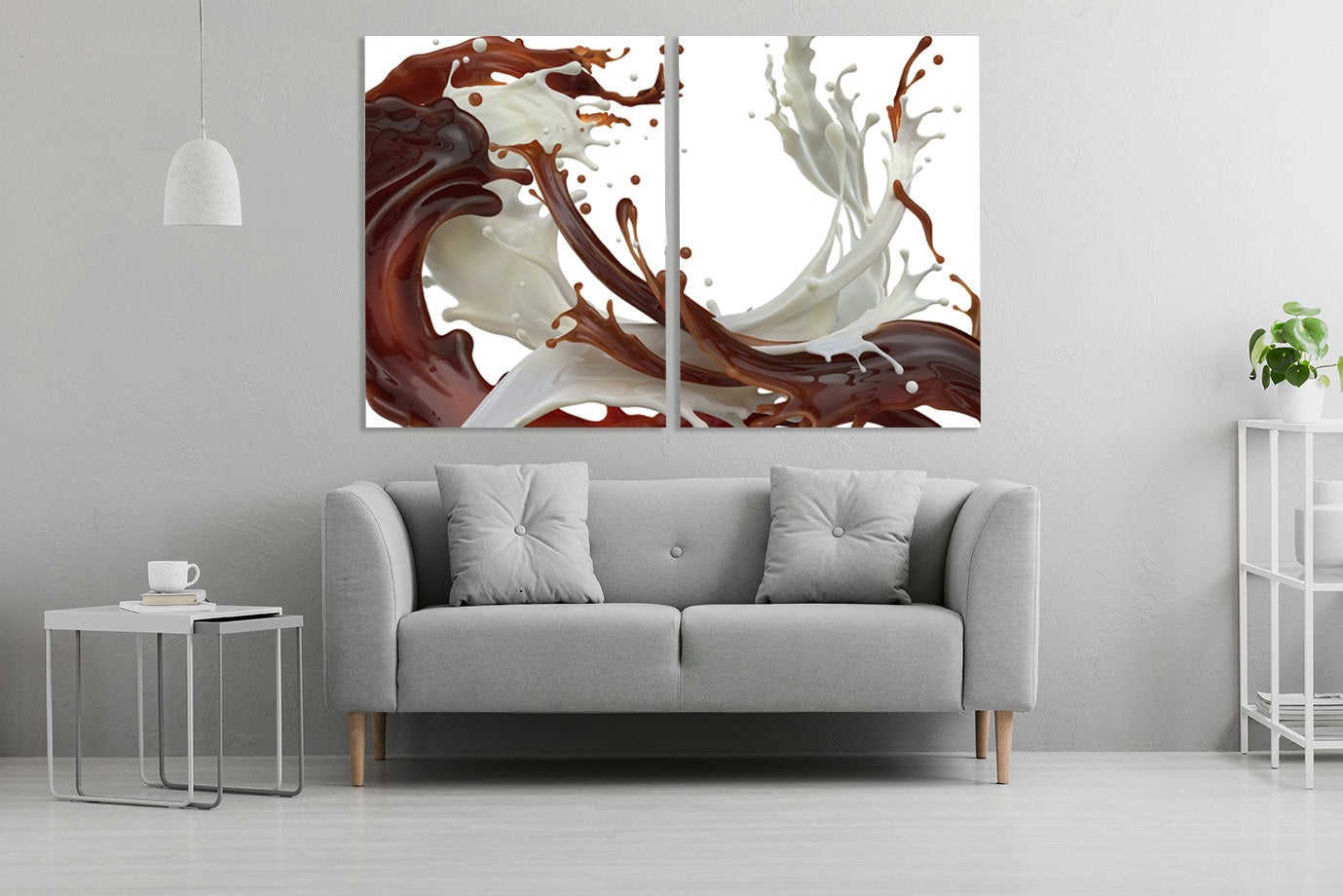 Coffee Wall Art - Rustic Kitchen Decor Multi Panel Canvas