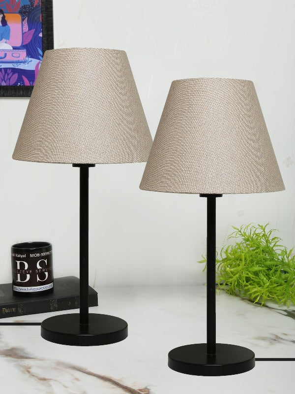 BTR CRAFTS Black Metal Table Lamp Set of 2 (Bulb not Included)