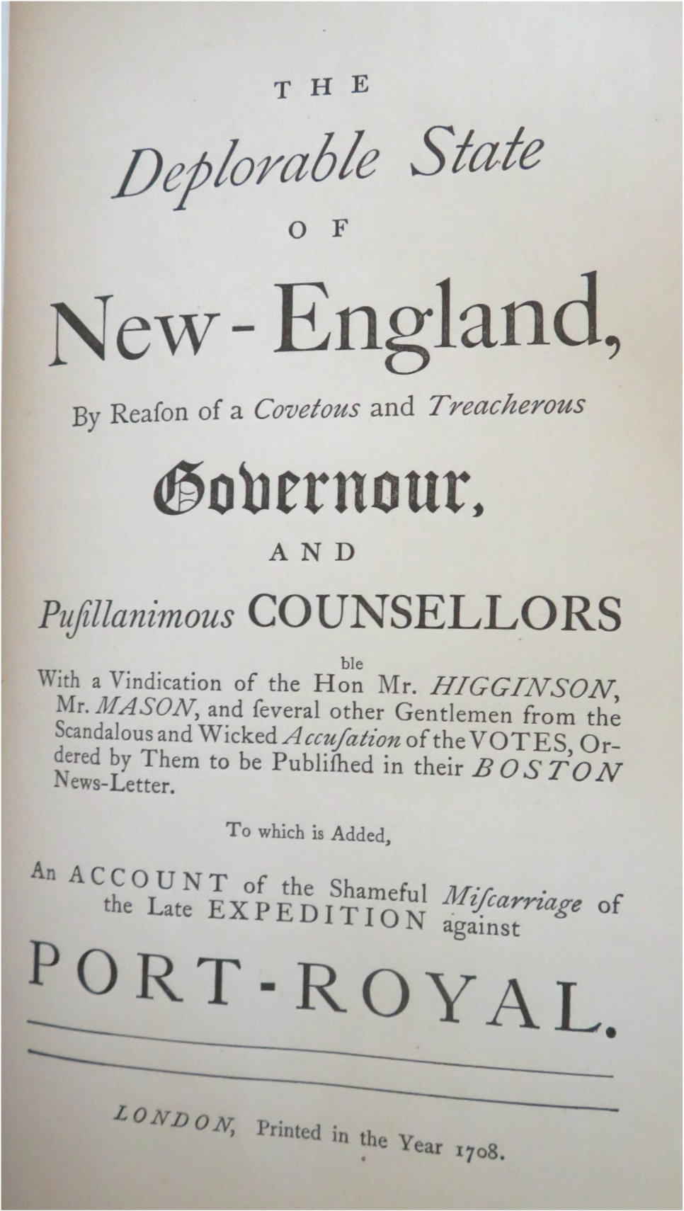 New England Deplorable State Pamphlets 1707-1708 Philopolites 1879 Leather Book