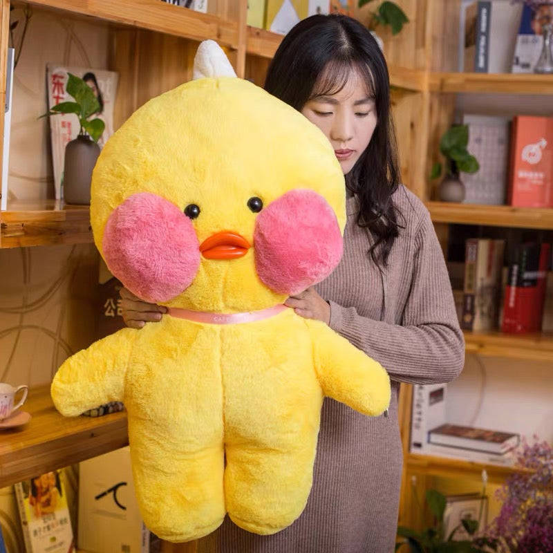 80cm Kawaii LaLafanfan Cafe Duck Plush Toy - Soft & Cuddly Birthday Gift for Kids