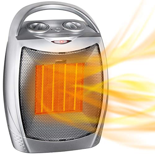 GiveBest Portable Electric Space Heater with Thermostat, 1500W/750W Safe and Quiet Ceramic Heater Fan