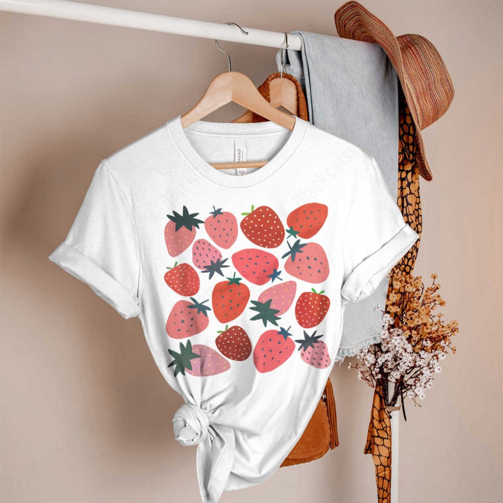 Strawberry Custom Graphic Unisex Cotton T-Shirt