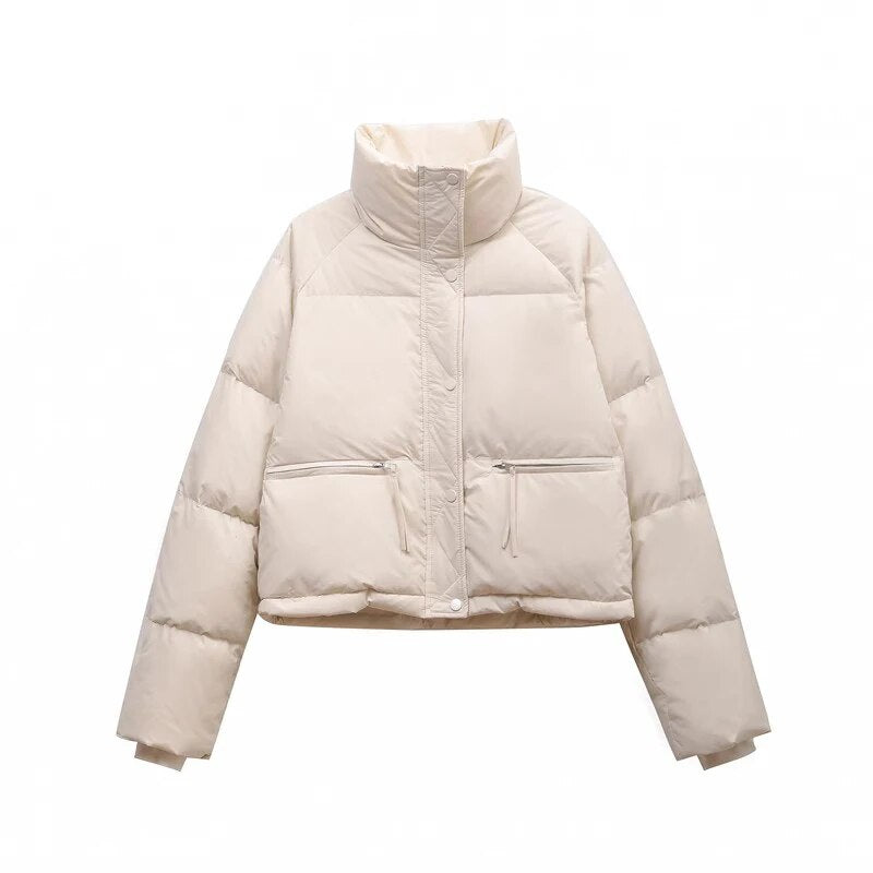 Nukty Women's Winter Parka - Elegant Korean Style Warm Cotton Padded Coat