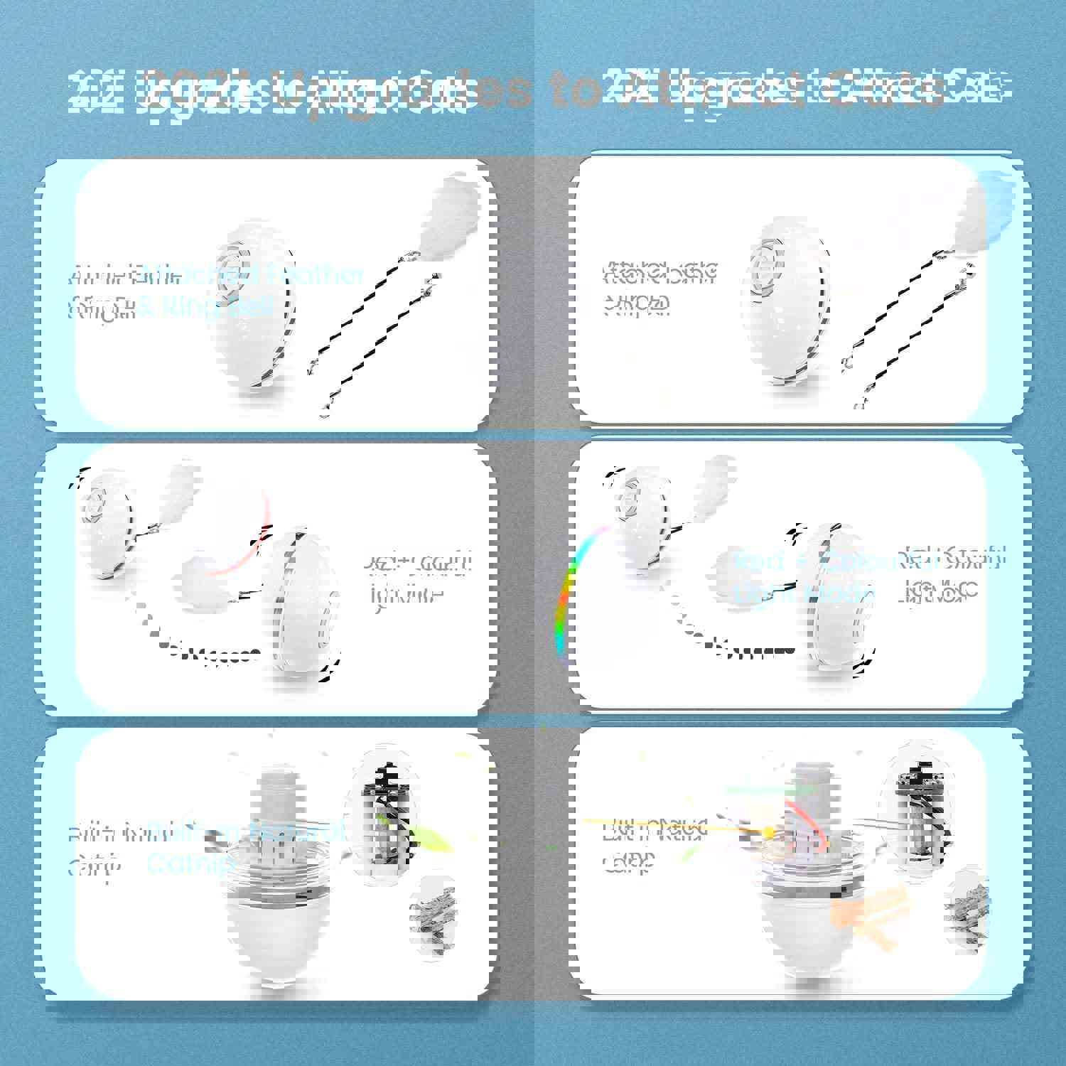 IOKHEIRA Cat Ball Interactive Cat Toys with LED Lights for Indoor Cats