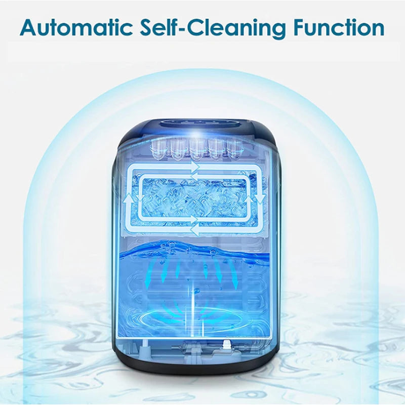 HICON Electric Ice Maker 15KG/24H Bullet Cylindrical Home Ice Cube Machine for Commercial & Small Milk Tea Shops