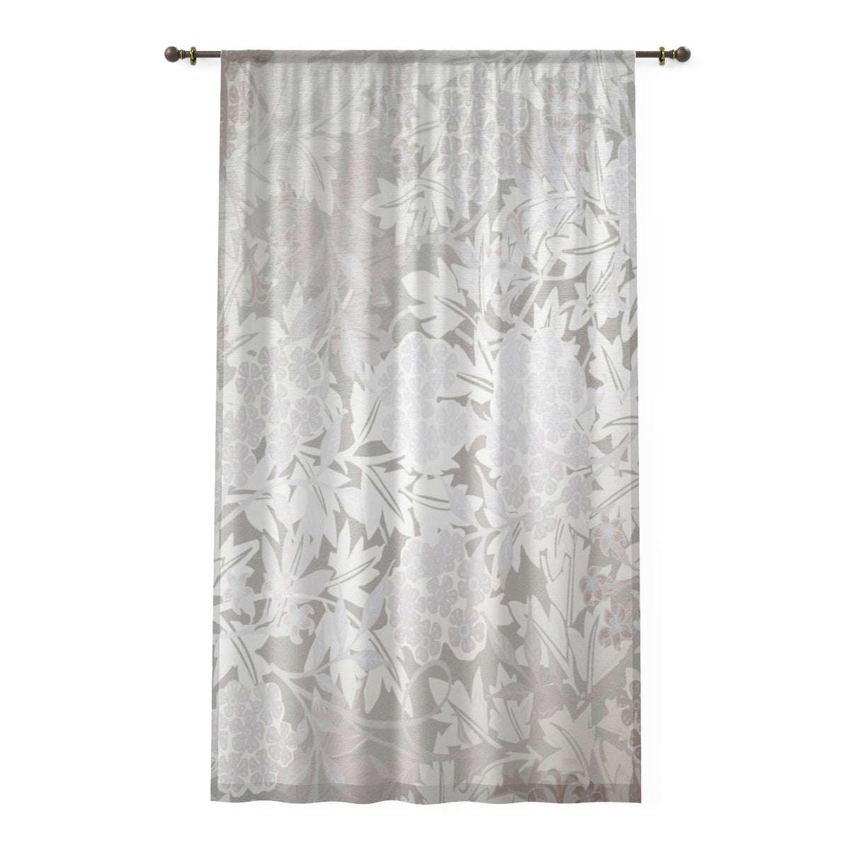 SILVER BROCADE HYACINTH - SHEER Window Curtain