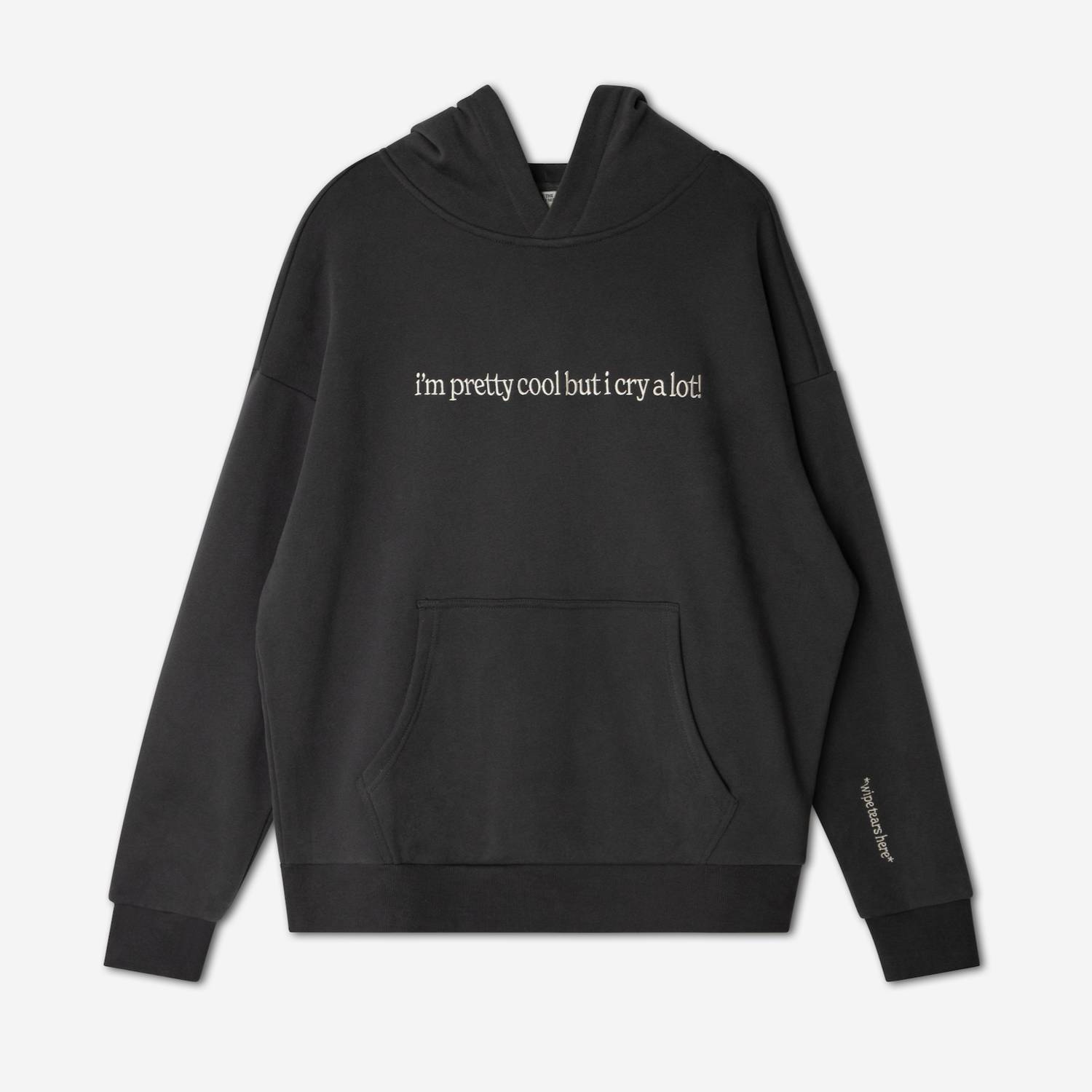 Cry A Lot! (wipe tears here)™ Hoodie - Charcoal