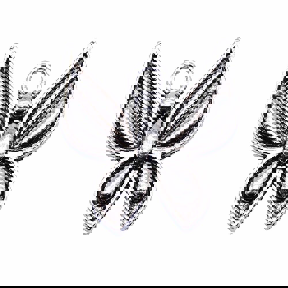 10pcs Antique Silver Butterfly Pendant Charms for Jewelry Making