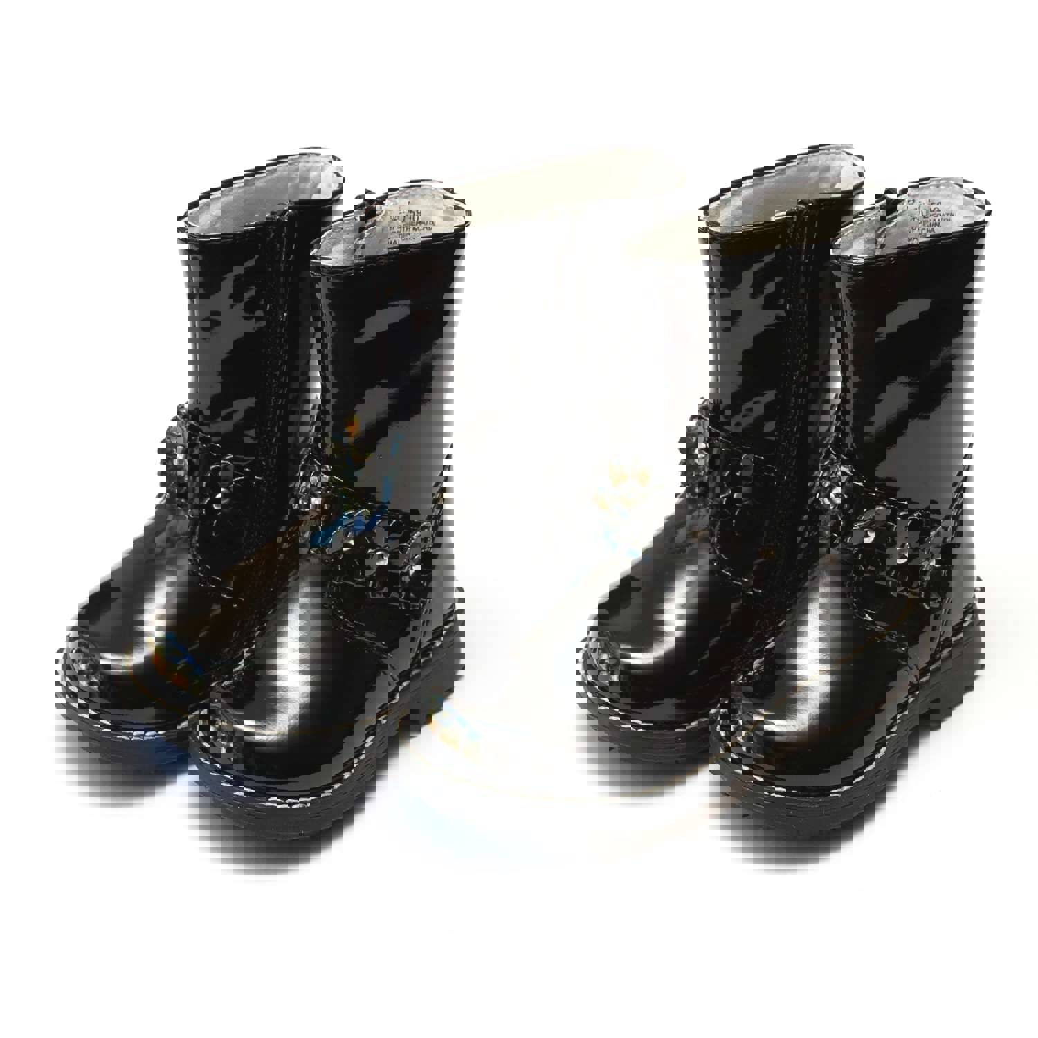 Robin Flower Belted Patent Boot