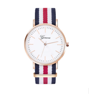 Unisex Fashion Quartz Watch with Nylon Canvas Strap - Korean Style Trendy Design