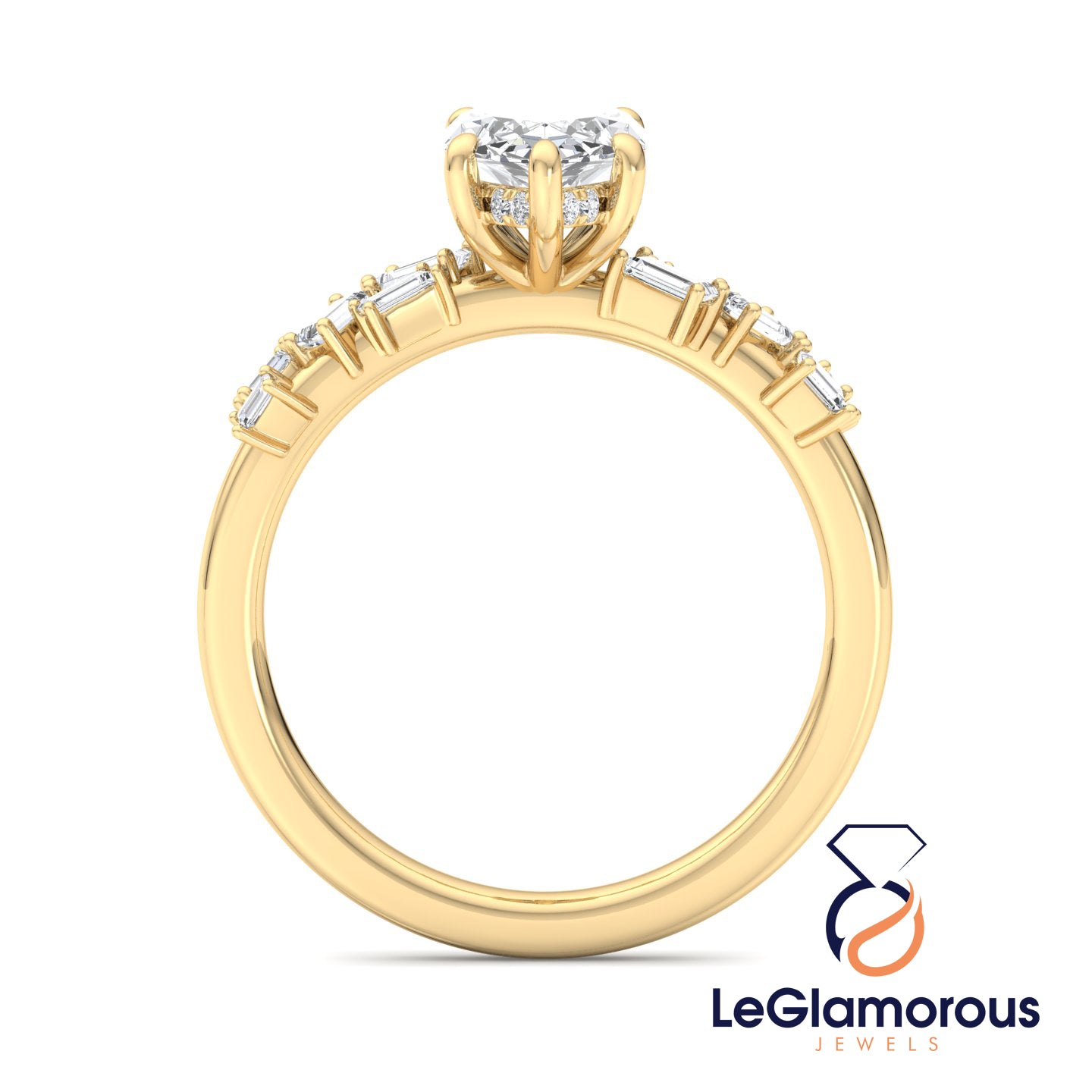 Marquise Cut Hidden Halo Pave Style Lab Grown Diamond Engagement Ring