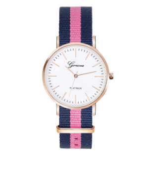 Unisex Fashion Quartz Watch with Nylon Canvas Strap - Korean Style Trendy Design