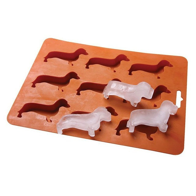 Silicone Dog Shaped Ice Cube Tray for Fun Ice Making