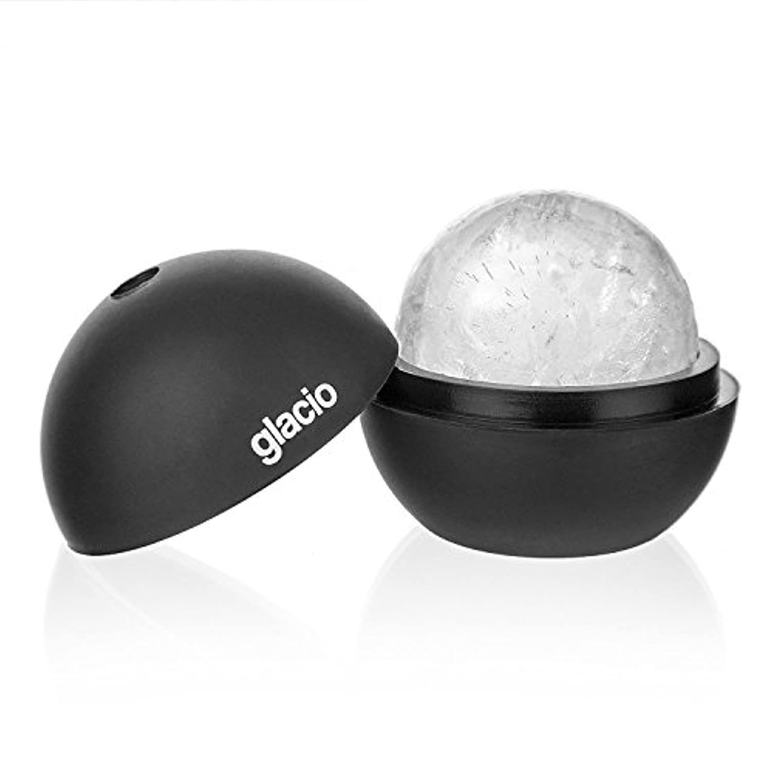 Glacio Round Ice Cube Molds - Whiskey Ice Sphere Maker - 2.5 Inch Ice Balls - 4 Pack