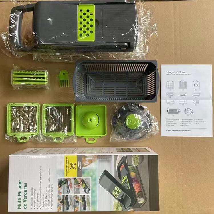 12-in-1 Manual Vegetable Chopper: Versatile Kitchen Gadget for Food Preparation