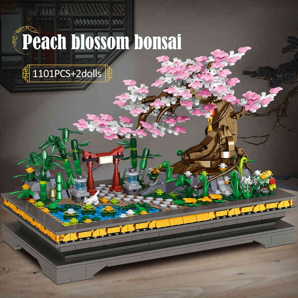 Mini City Bonsai Ornaments Building Blocks Set for DIY Assembly and Home Decoration
