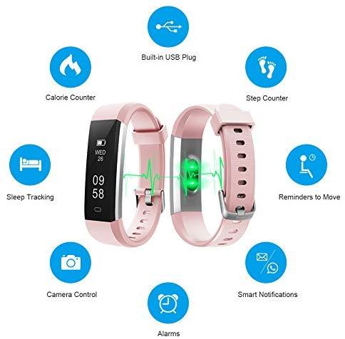 LETSCOM Fitness Tracker with Heart Rate Monitor, Activity & Sleep Tracker for All Ages