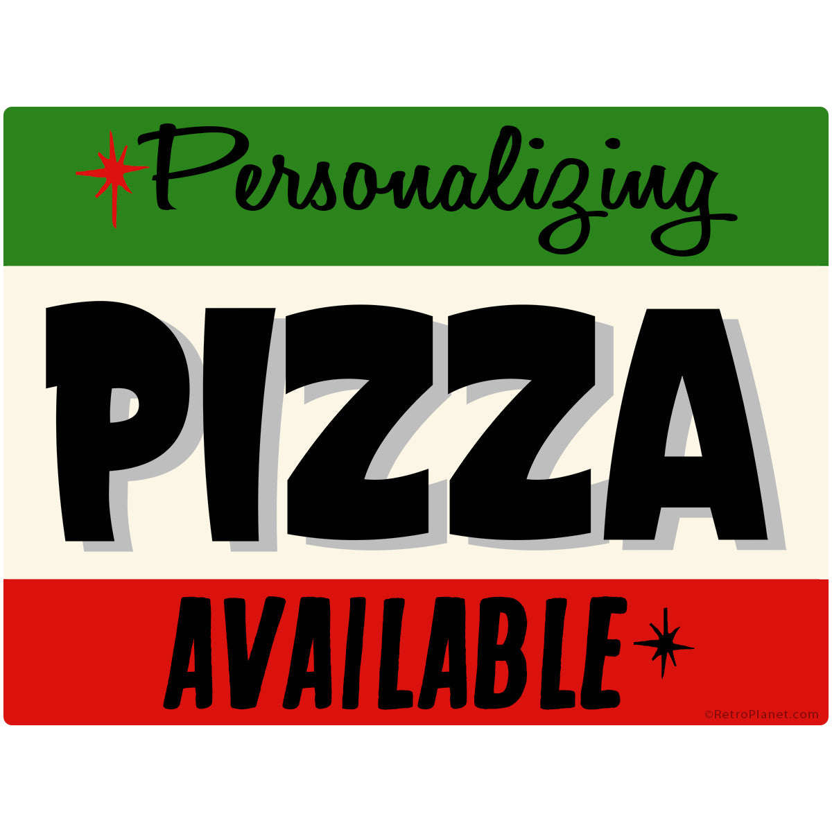 Custom Pizza Vinyl Stickers - Set of 10 Personalized Decals