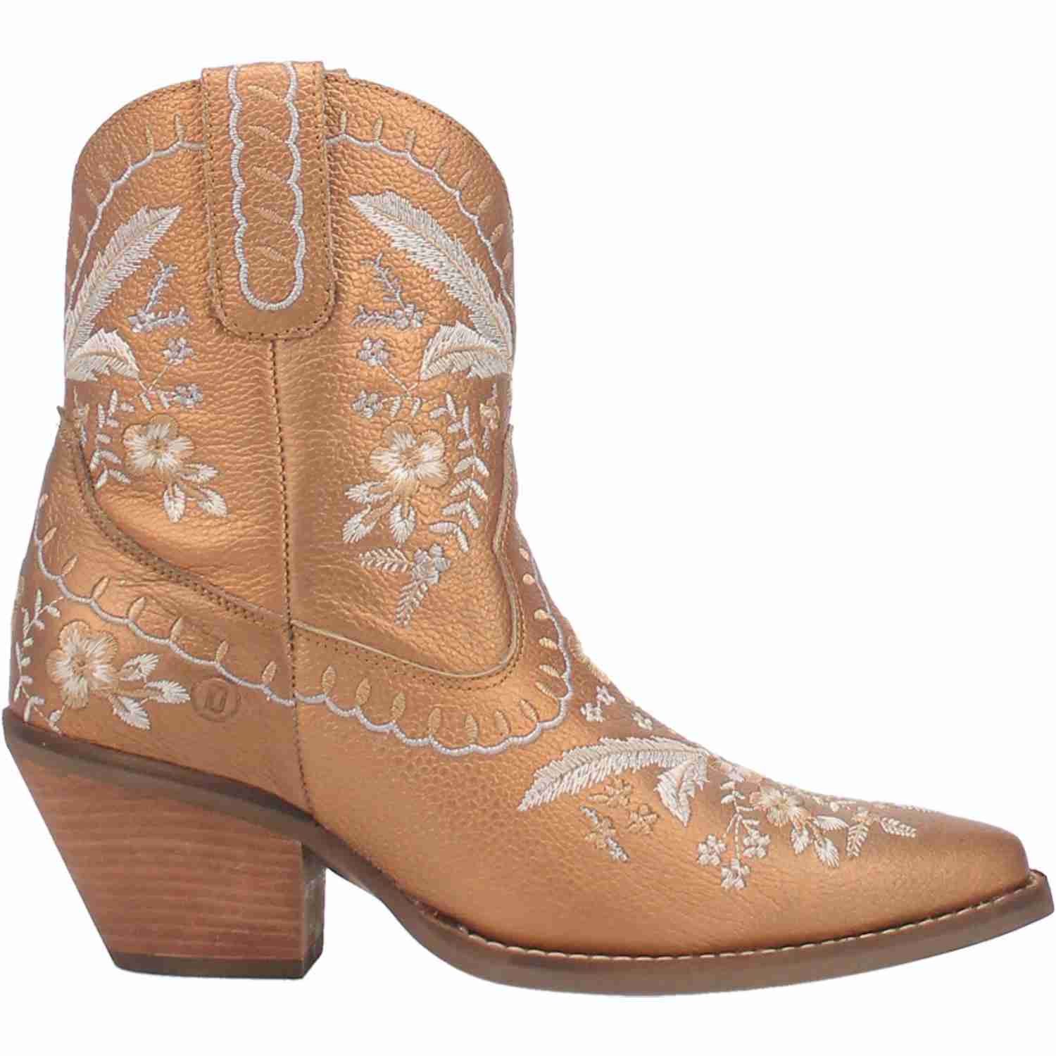 Dingo Ladies Primrose Floral Embroidery Bronze Boots DI748-YE7