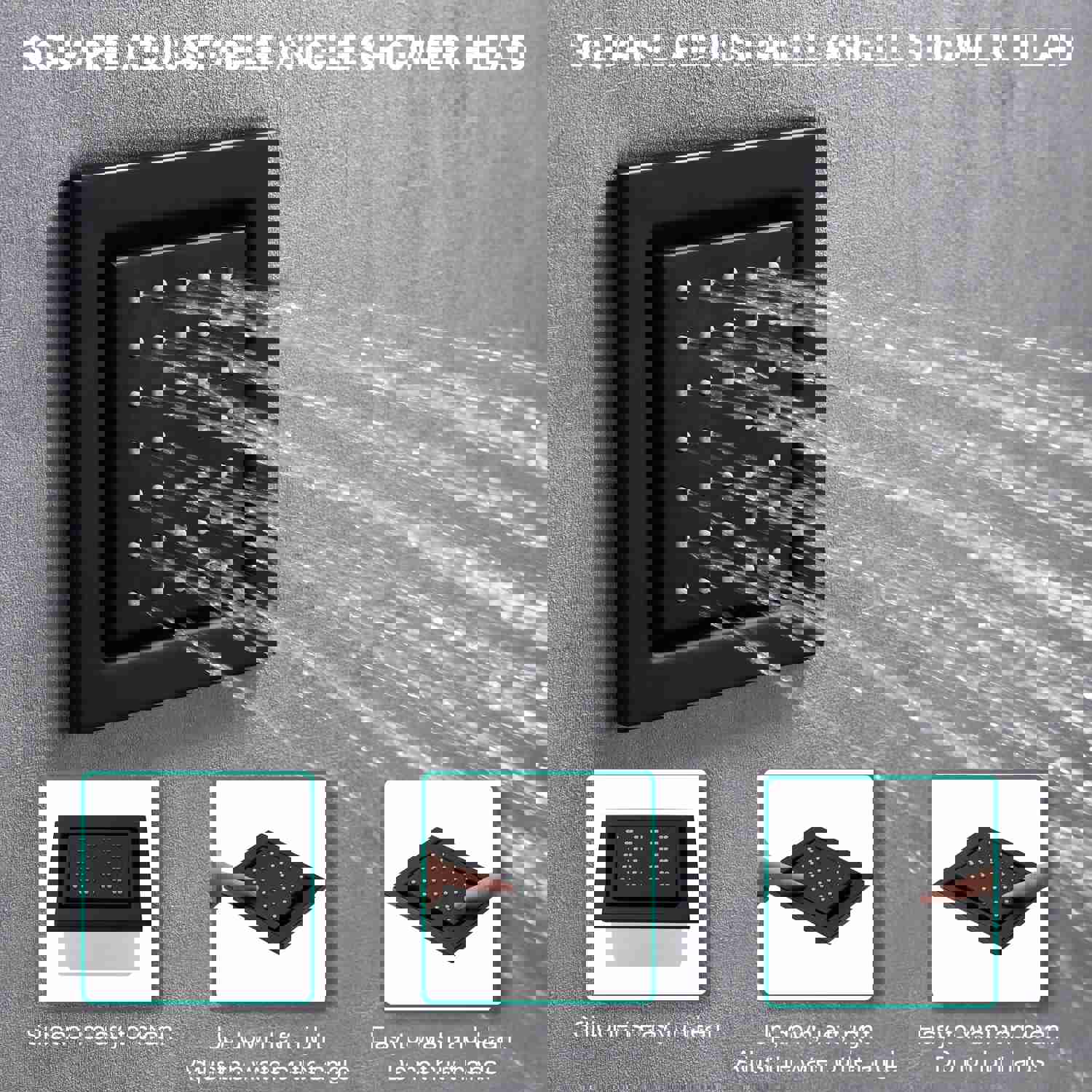 ARIAL Rainfall Waterfall Wall Mounted Thermostatic LED Music Shower System