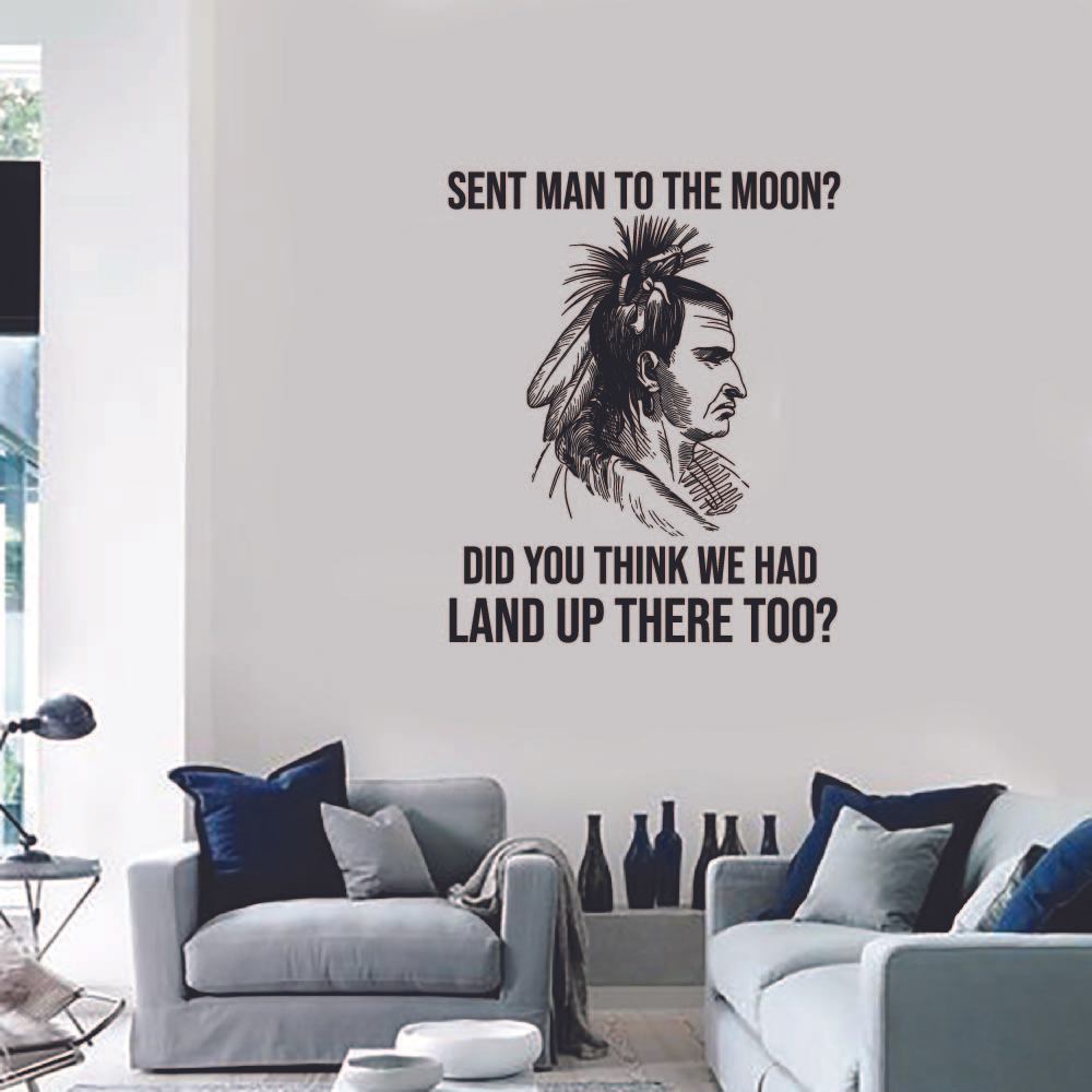 Indian Native American Wall Decal Sticker - Customizable Art Quote
