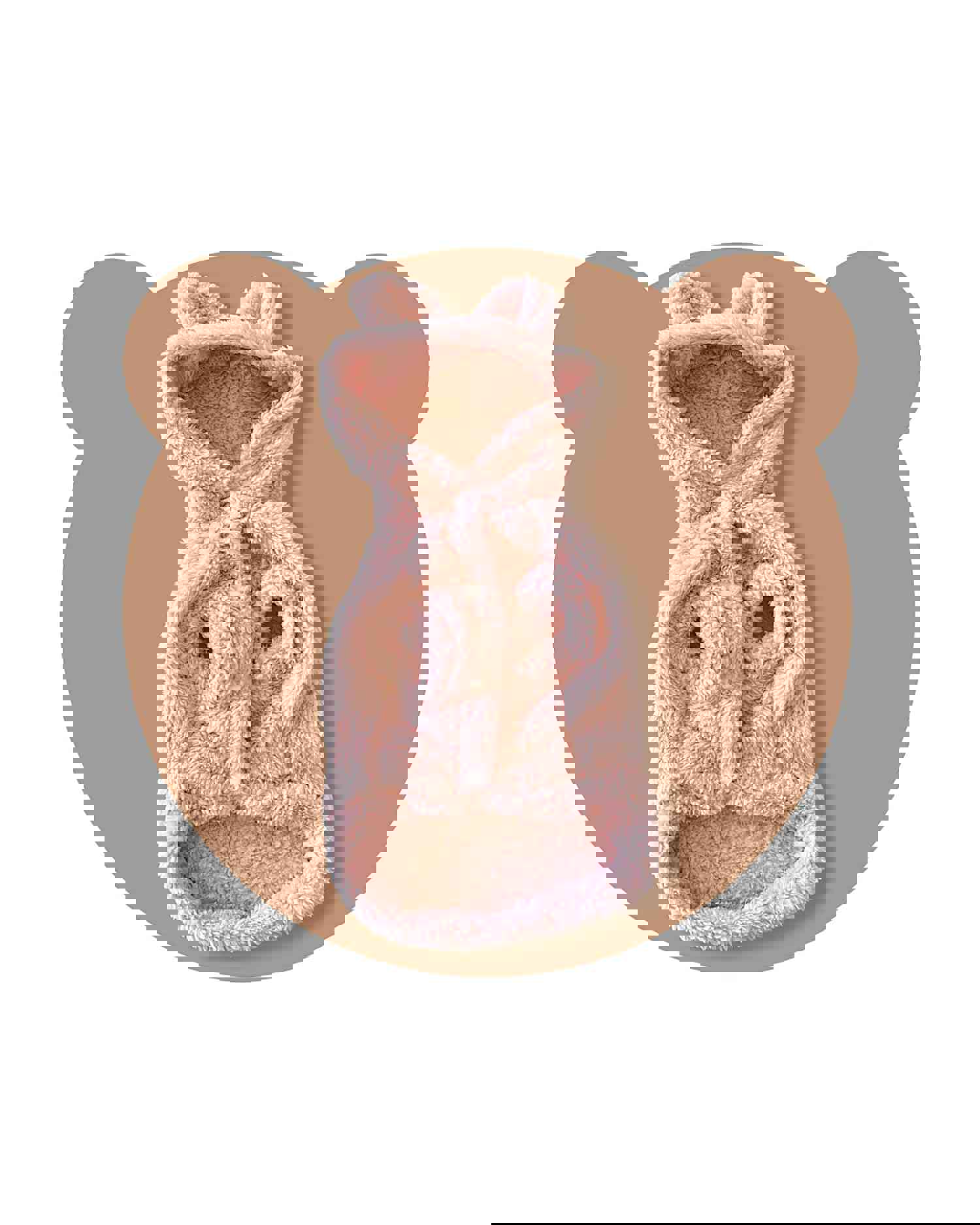 Warm Fleece Bear Hoodie (Pink)