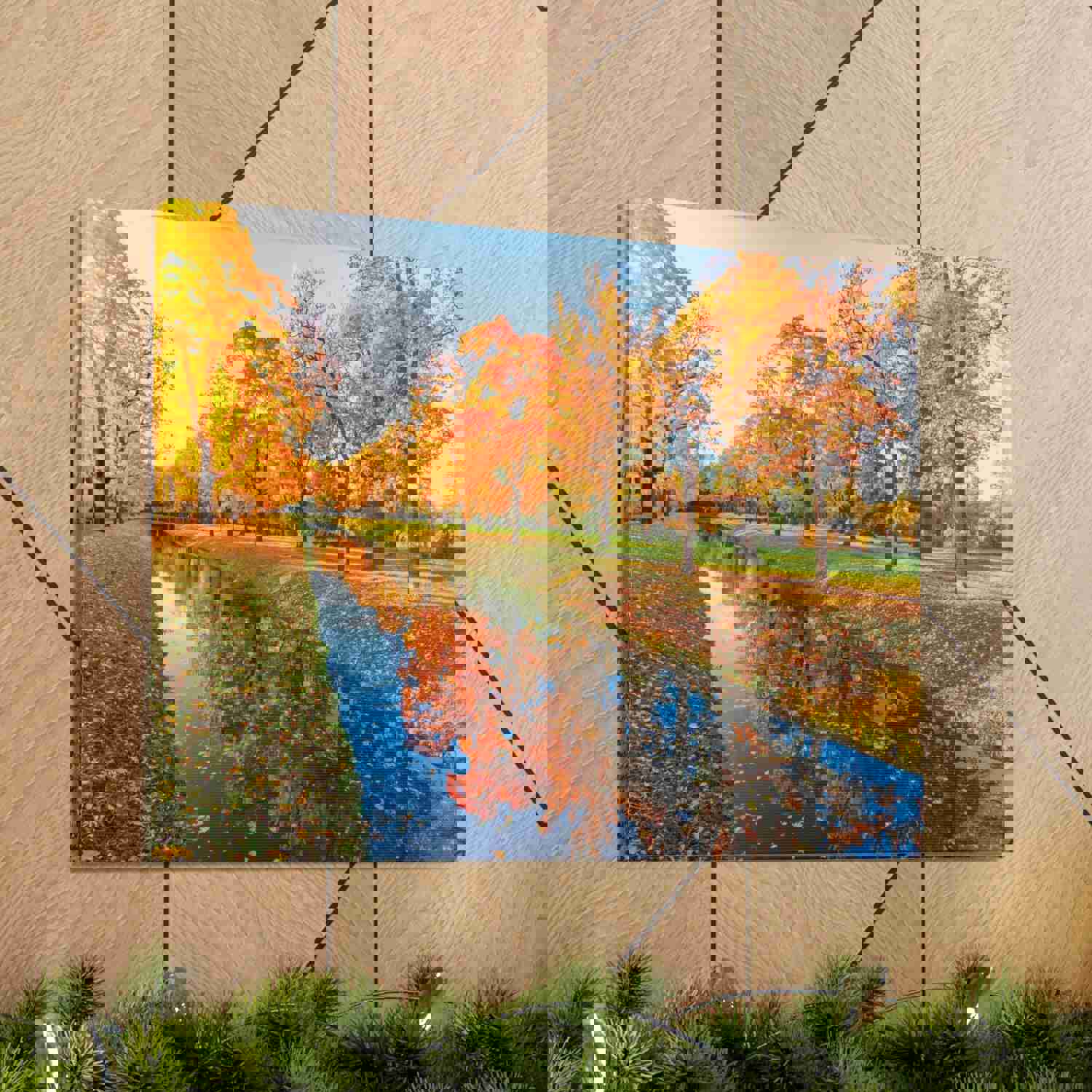 Obvodny Canal in Autumn Forest Floral Nature Photography Canvas Wall Art for Home Decor