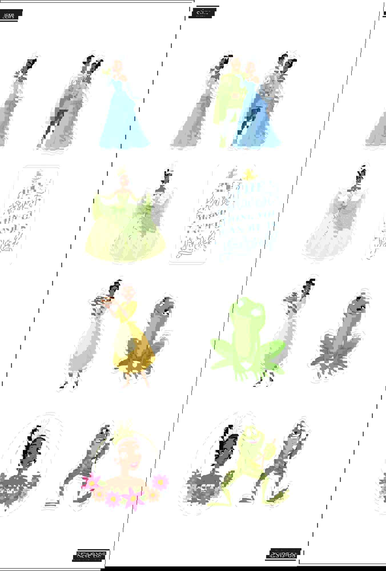 Princess And The Frog Die Cut Vinyl Decal Stickers - 8 Pack