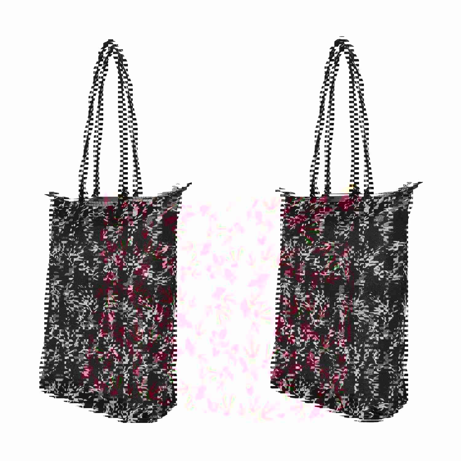 Floral Green Black Single-Shoulder Lady Handbag