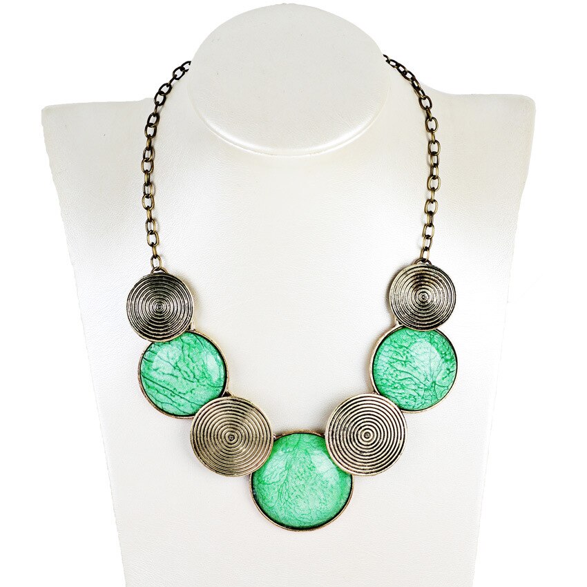 Women's Alloy Link Chain Pendant Necklace - Geometric Choker for Party