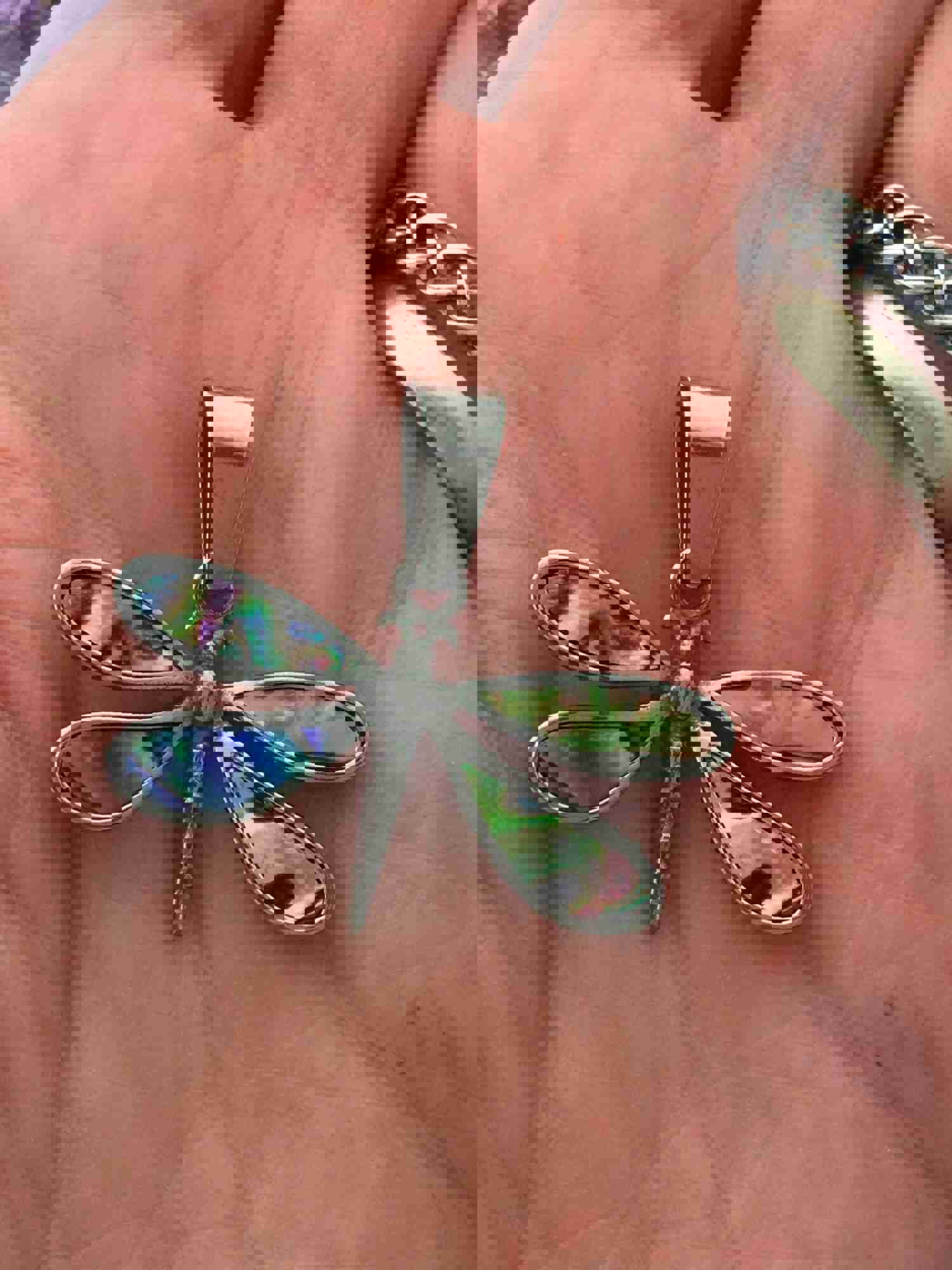Abalone Dragonfly Pendant (S272) - Symbol of New Beginnings