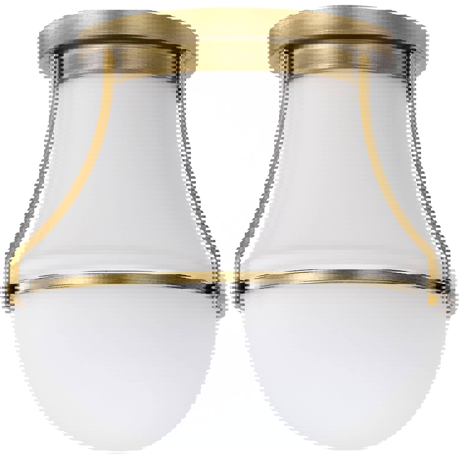SATCO/NUVO Valdora 1 Light Flush Mount 10 Inch Natural Brass Finish White Opal Glass (60-7860)