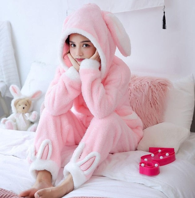 Winter Thick Warm Flannel Pajamas Sets for Women