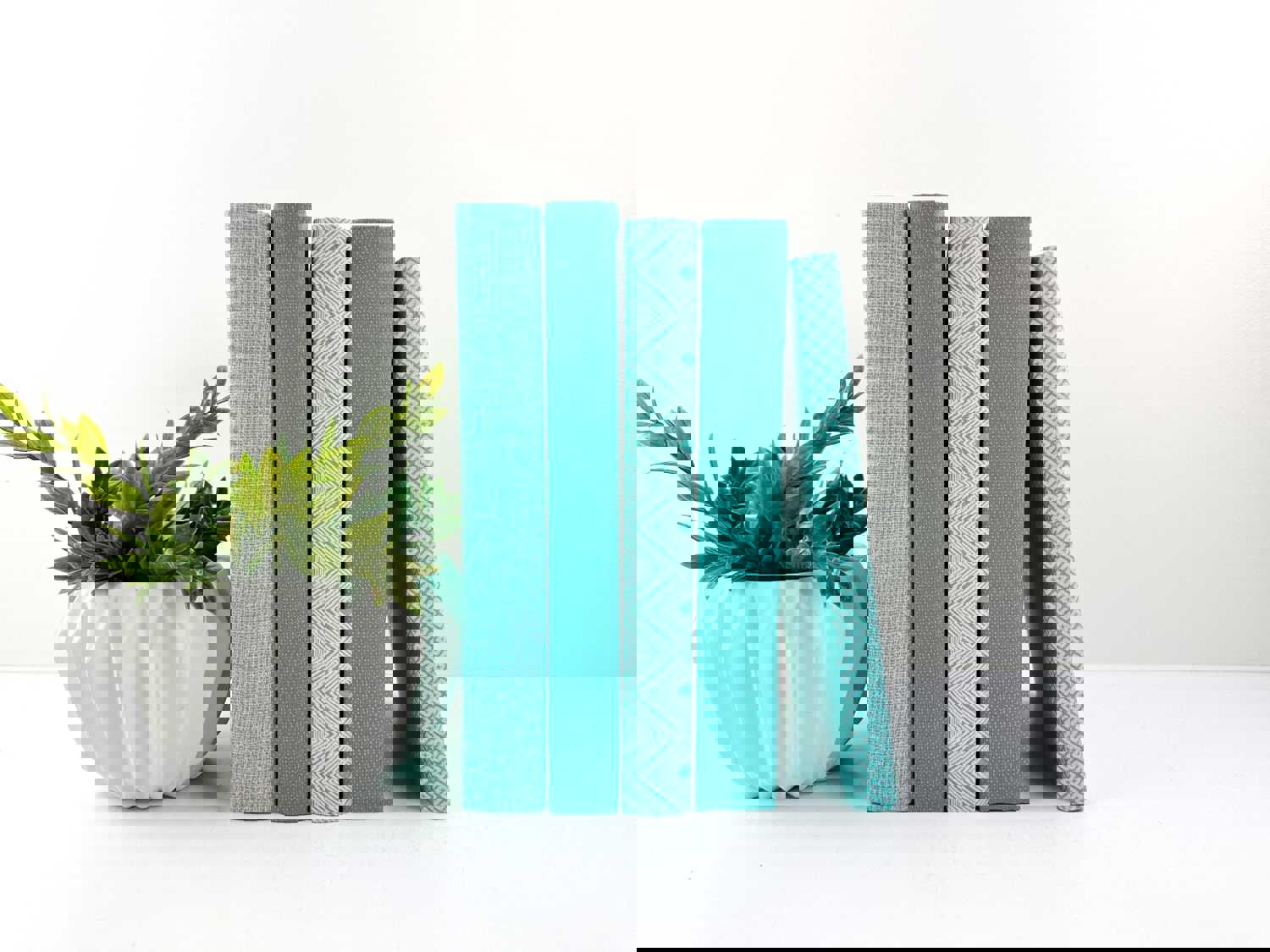 Linen Wrapped Books for Shelf Decor