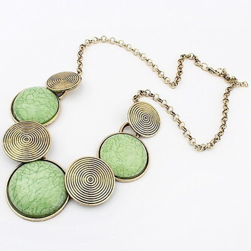 Women's Alloy Link Chain Pendant Necklace - Geometric Choker for Party